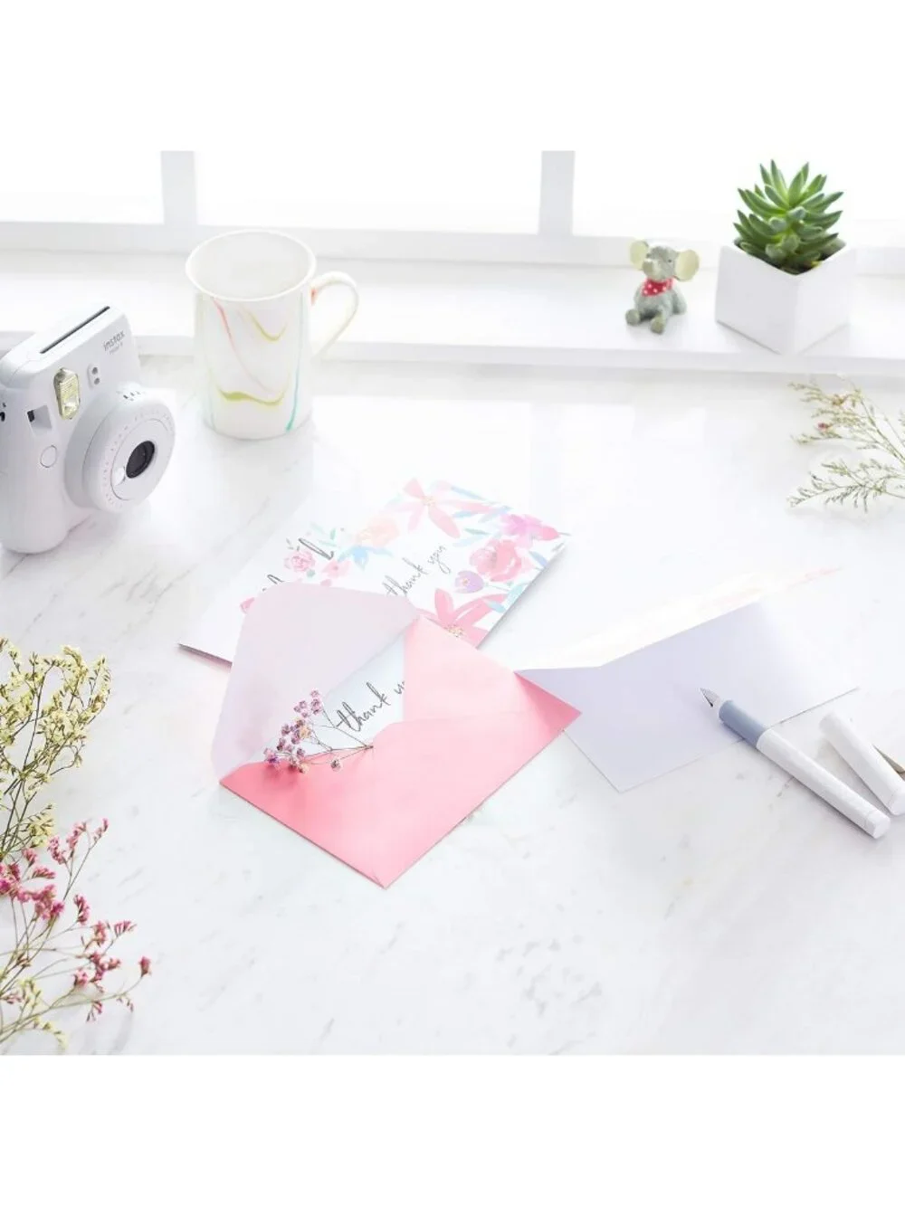 Floral Thank You Cards & Envelopes Set, Assorted Designs, 48 Count Pack